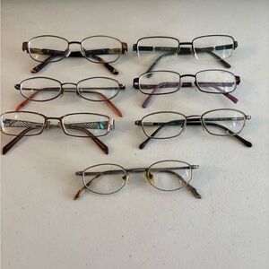 Stylish Eyeglasses Set of Six. Prescription glassed used